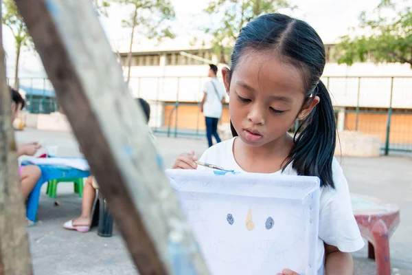 Chaiyaphum Thailand July 2019 Kids Painting Art Outdoor Activity — Stock Photo, Image