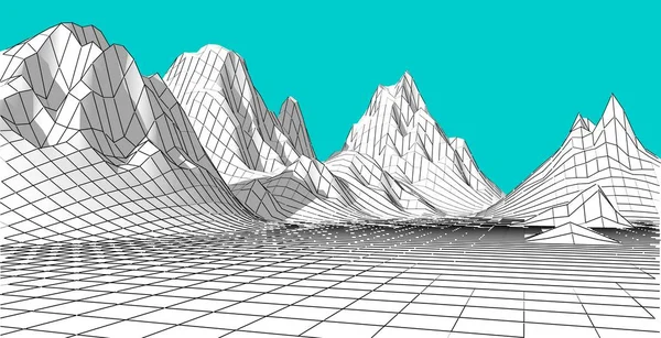 Illustration of terrain, mountains, desert, sand dune ,The Earth\'s background concept