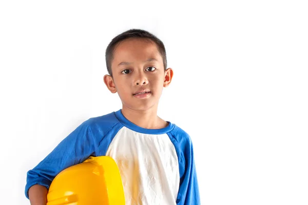 Little Boy Dream Wants Architect Engineer Future — Stock Photo, Image