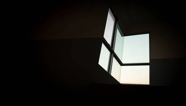 Utolsó Fény Épület Lépcsőjén Lévő Fénydoboz Végén Koncepció Hogy Harcoljunk — Stock Fotó