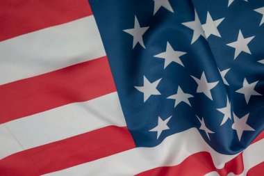 Yakın plan Amerikan bayrağı, fotokopi alanı olan ABD bayrağı. Üst görünüm