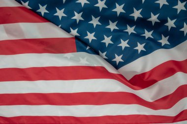 Yakın plan Amerikan bayrağı, fotokopi alanı olan ABD bayrağı. Üst görünüm