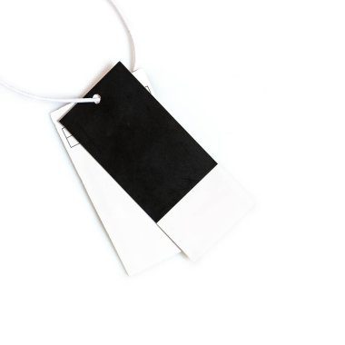 Beyaz arka planda emtia etiketleri, alışveriş konsepti ve Kara Cuma