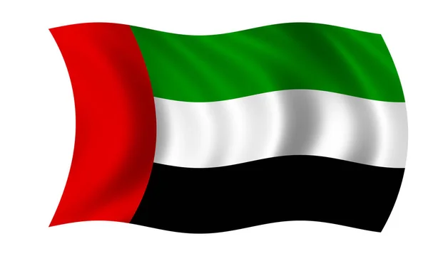 Acenando Árabe Emirates Bandeira Vento — Fotografia de Stock