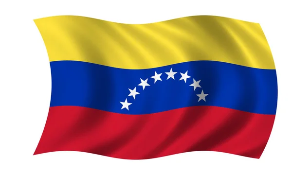 Ondeando Bandera Venezolana Viento — Foto de Stock