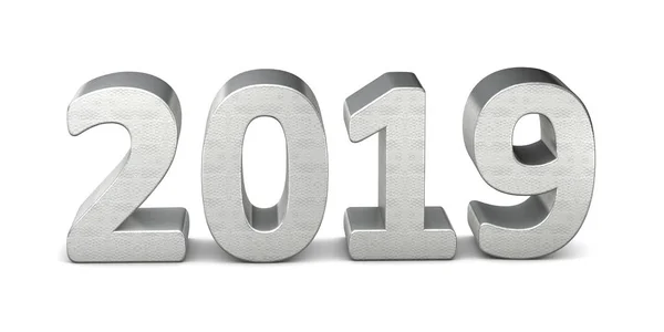 New Year Text Silver 2019 Rendering — Stock Photo, Image