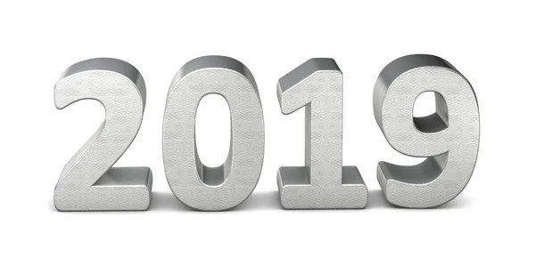 Yeni yıl metin gümüş 2019 3d render