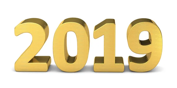 Yeni yıl metin altın 2019 3d render
