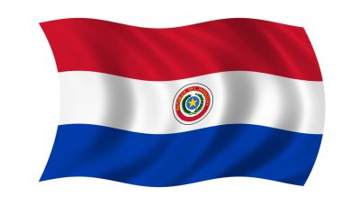 Paraguaylı bayrak rüzgarda sallayarak