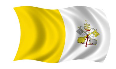 Vatikan bayrağı rüzgarda sallayarak