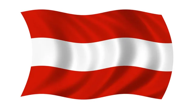 Waving Austrian Flag Wind — Stock Photo, Image