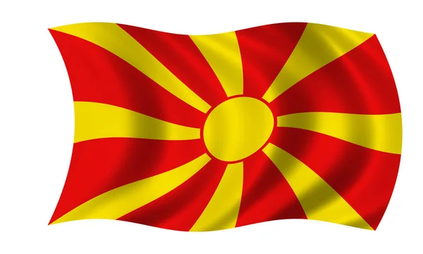 Sventolando Bandiera Macedone Nel Vento — Foto Stock