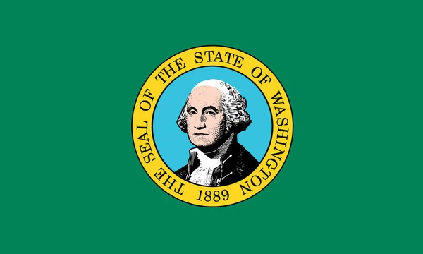 Плоский Прапор Штату Вашингтон Сша — стокове фото