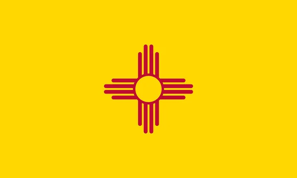 Vlag Van New Mexico Verenigde Staten Flat — Stockfoto