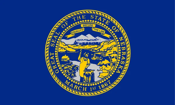 Flat Nebraska State Flag Usa — Stockfoto