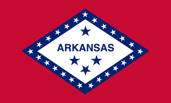 Vlakke Arkansas Vlag Usa Stockafbeelding