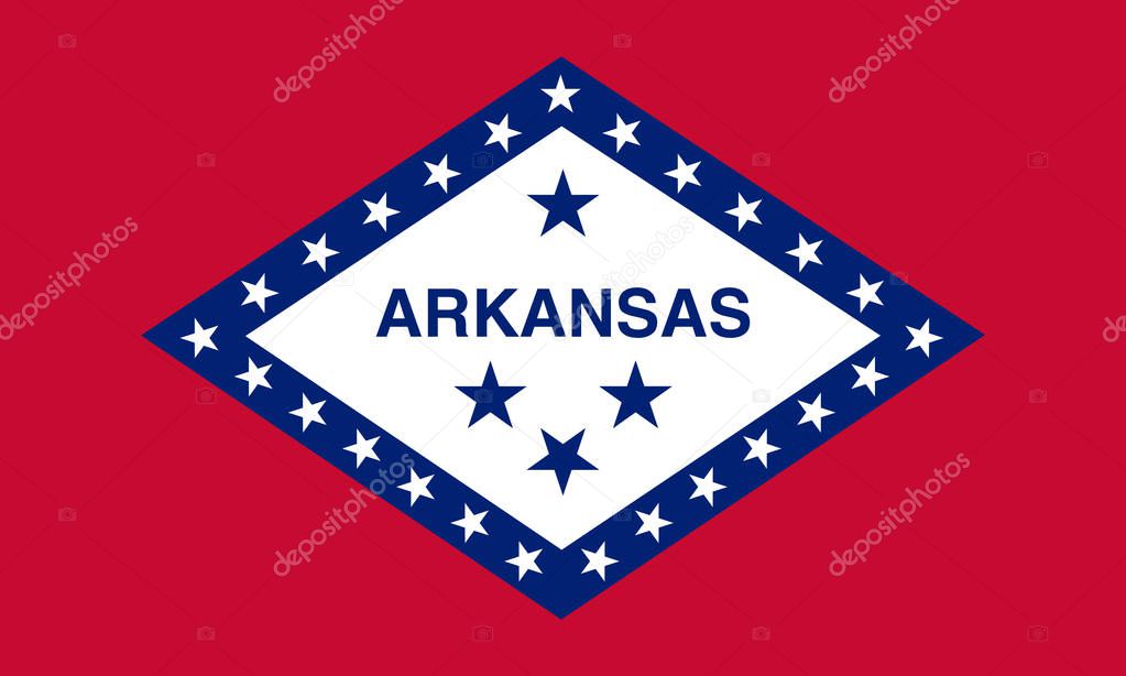 flat arkansas state flag - usa