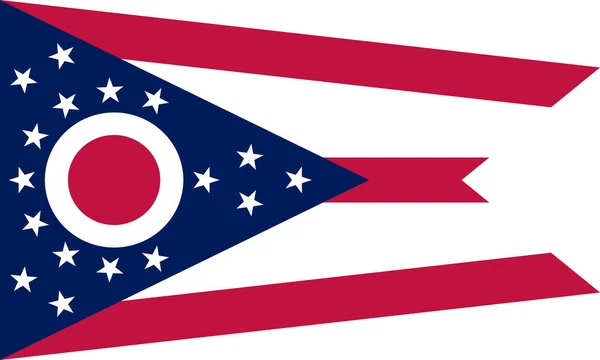 Plana Bandera Del Estado Ohio Estados Unidos —  Fotos de Stock