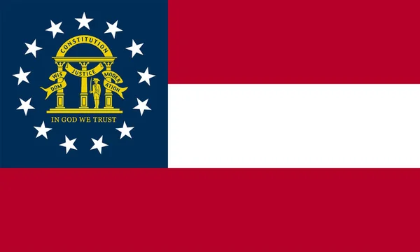 Flat Georgia State Flag Usa — Stock Photo, Image