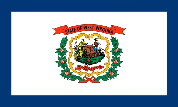 Bandeira Estado Virginia Oeste Plana Eua — Fotografia de Stock