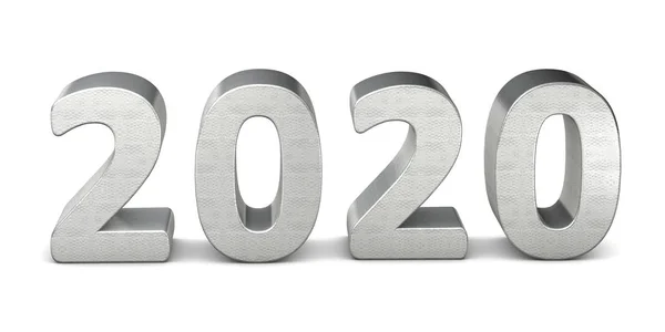 新年文本银 2020 3d 渲染 — 图库照片