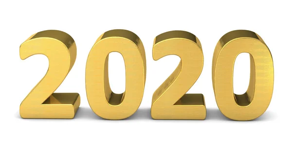 Nieuwjaar tekst Gold 2020 3D rendering Rechtenvrije Stockfoto's