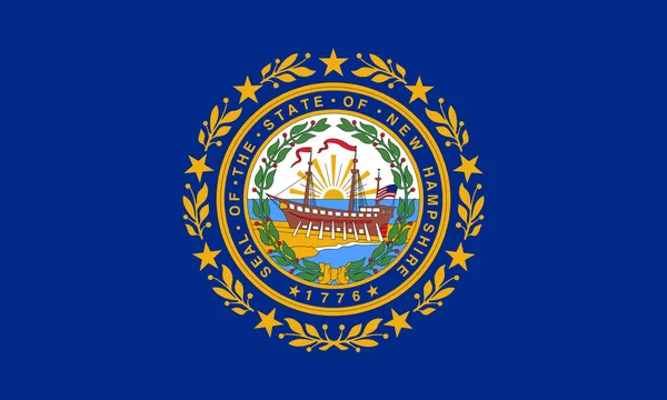 Nova bandeira do estado de Hampshire plana EUA — Fotografia de Stock