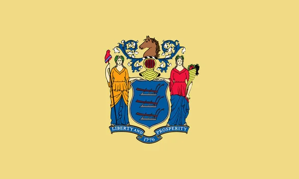 Flat New Jersey státní vlajka-USA — Stock fotografie