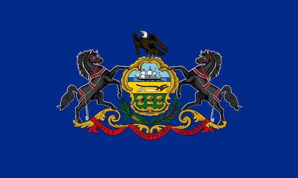 Bandeira do estado de Pensilvânia plana - EUA — Fotografia de Stock