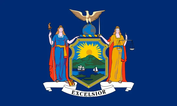 Rovná se New York State vlajka-USA — Stock fotografie