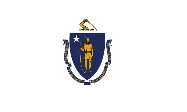 Platte Massachusetts State Flag-Verenigde Staten Rechtenvrije Stockafbeeldingen