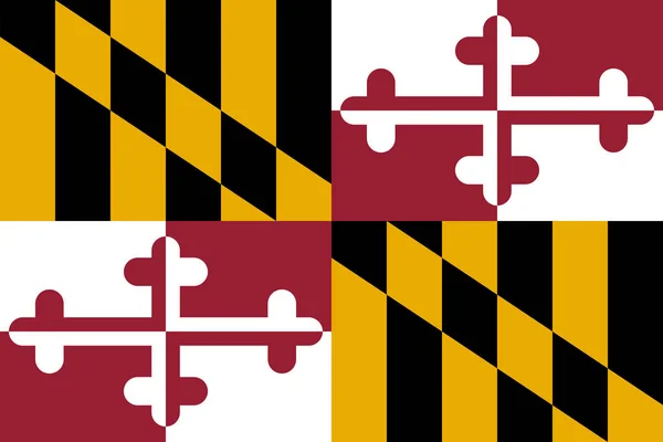 Platte Maryland State Flag-Verenigde Staten Stockafbeelding