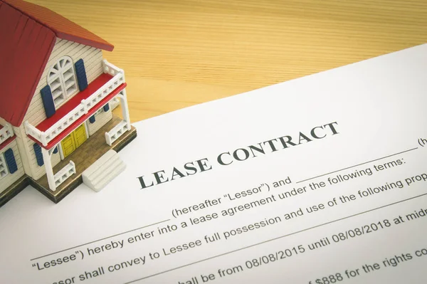 Home lease contract or house lease contract agreement. Concept about home or house rental agreement