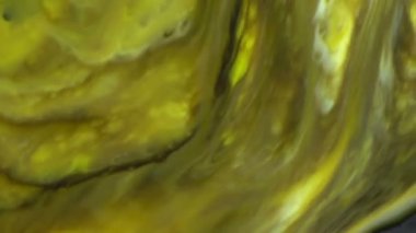 Mor ya da mor ve sarı akışı soyut gıda renk mürekkep hareketli ya da akan arka plan. Renkli gıda renk sanatsal kavram arka plan için süt yüzeyindeki mürekkep eriterek soyut. 4 k 3840 x 2160 yüksek çözünürlüklü görüntüleri