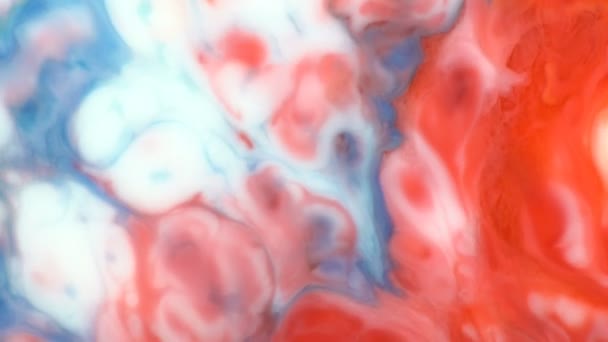 Red Blue Stream Couleur Alimentaire Abstraite Encre Fond Mouvement Fluide — Video