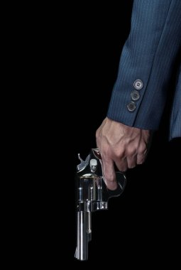 Adam Tut Paslanmaz Silah veya Shooter Sol El Kitap Kapağı Tarzı