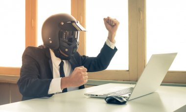 Vintage Ai Yapay Zeka İşadamı Kavramı Başarı veya Win