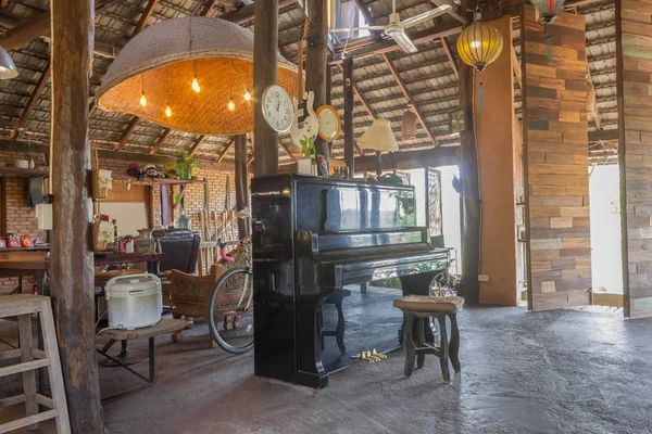 Piano and Props in Country Loft Interior Design Room