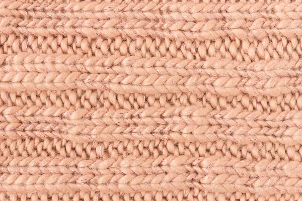 Bruin breien textuur of gebreide textuur achtergrond close-up VI — Stockfoto