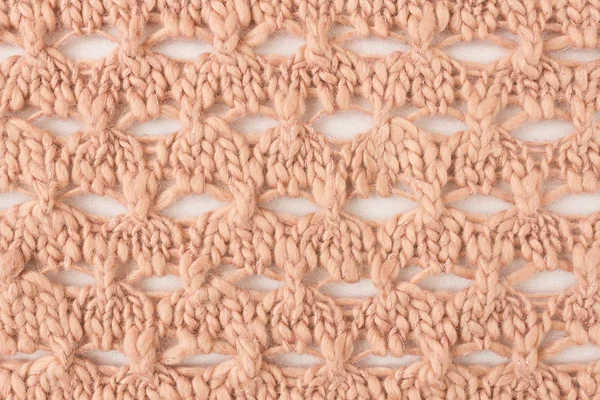 Bruin breien patroon of gebreide patroon achtergrond — Stockfoto