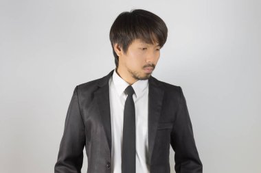 Siyah Takım Elbise Moda Portre İşadamı Aşağıda Arıyorsunuz