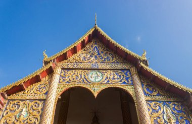 Phayao, Tayland - 31 Aralık 2019: Tayland Wat Phra Nang Din Kilisesi veya Chiang Kham Bölgesi Phayao Tayland 'daki Phra Nang Din Tapınağı