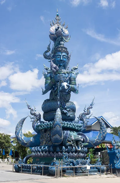 Chiangrai Таїланд Червня 2020 Blue God Statue Hold Lotus Blue — стокове фото