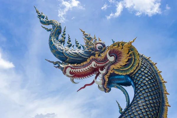 Chiangrai Таїланд Червня 2020 Blue Serpent Naga Blue Sky Background — стокове фото