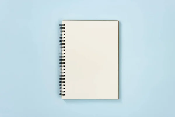 Spiral Notebook Spring Notebook Unlined Type Blue Pastel Minimalist Background — Stock Photo, Image