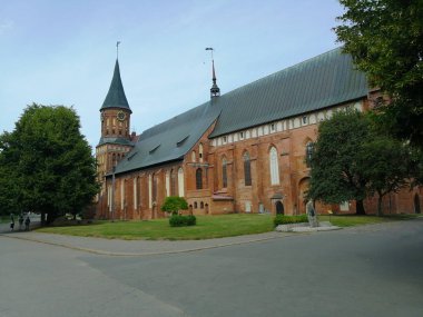 Kalininingrad, Rusya 'daki katedral. 2019 Yazı