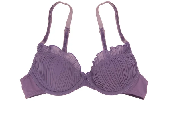 Lilac Bra Isolated Brassiere White Background Female Underwear Violet Bra — Stock Photo, Image