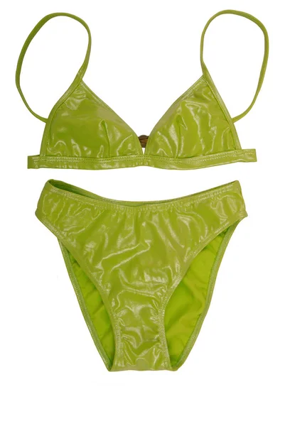 Light Green Bathing Suit Female Bathing Suit White Background Isolated — Stock Photo, Image