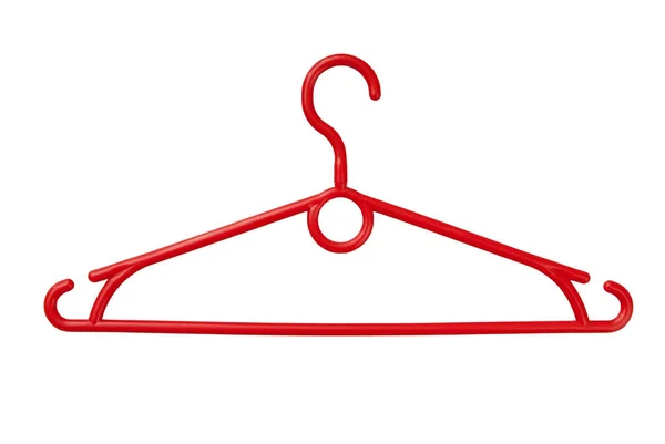 Vermelho coathanger está no branco, cabides casaco é como único objeto , Imagens Royalty-Free