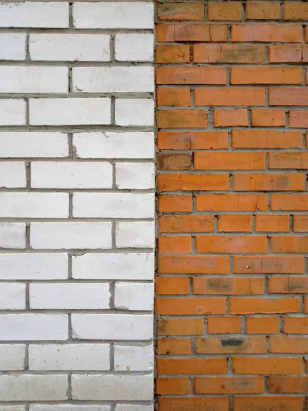 red and white brick street wall